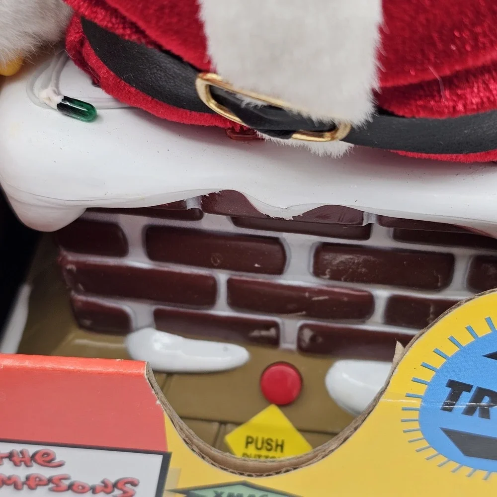 The Simpsons Santa Homer Stuck in Chimney Talking Animated NIB Works Gemmy 2004